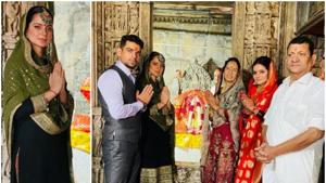 Kangana Ranaut with her family at a temple in Rajasthan after her brother’s wedding. Kangana Ranaut with her family at a temple in Rajasthan after her brother’s wedding.