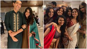 Manish Malhotra, Sanaya Irani, Mouni Roy and many other celebs joined the Diwali party at Ekta Kapoor’s home on Thursday. (Varinder Chawla) Manish Malhotra, Sanaya Irani, Mouni Roy and many other celebs joined the Diwali party at Ekta Kapoor’s home on Thursday. (Varinder Chawla)