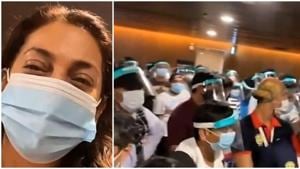 Juhi Chawla tweeted about chaos at airport upon arrival in India.