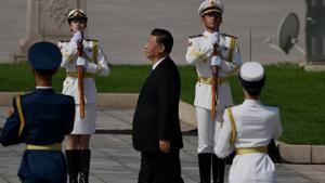Chinese President Xi Jinping walks to the Monument to the People’s Heroes during a wreath laying ceremony to honour deceased national heroes on Martyrs’ Day in Beijing’s Tiananmen Square on September 30, 2020(AFP/File) Chinese President Xi Jinping walks to the Monument to the People’s Heroes during a wreath laying ceremony to honour deceased national heroes on Martyrs’ Day in Beijing’s Tiananmen Square on September 30, 2020(AFP/File)
