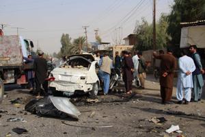 Interior Ministry spokesman Tariq Arian said the explosion targeted a government forces checkpoint near the gate.(AFP) Interior Ministry spokesman Tariq Arian said the explosion targeted a government forces checkpoint near the gate.(AFP)