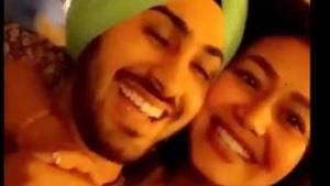 Neha Kakkar poses with husband Rohanpreet Singh as they wish Happy Diwali to fans. Neha Kakkar poses with husband Rohanpreet Singh as they wish Happy Diwali to fans.