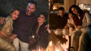 Saif Ali Khan with family and co-stars in Dharamshala. Saif Ali Khan with family and co-stars in Dharamshala.
