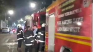 The fire was brought under control and no casualties were reported.(ANI/Twitter) The fire was brought under control and no casualties were reported.(ANI/Twitter)