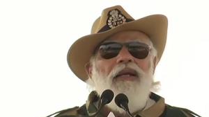 Prime Minister Narendra Modi addressing the soldiers in Rajasthan Longewala on Saturday.(ANI Photo) Prime Minister Narendra Modi addressing the soldiers in Rajasthan Longewala on Saturday.(ANI Photo)