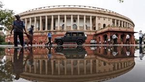 The existing circular building, completed in 1927, is most famous for its 144 columns but it too has some recognisable Indian touches.(REUTERS) The existing circular building, completed in 1927, is most famous for its 144 columns but it too has some recognisable Indian touches.(REUTERS)