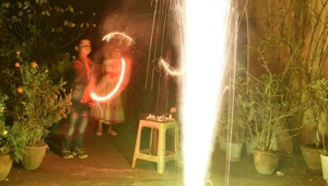 Revelers light sparklers in Ranchi.(Chandan Paul/HT PHOTO) Revelers light sparklers in Ranchi.(Chandan Paul/HT PHOTO)