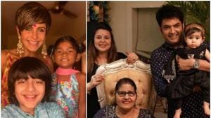 Mandira Bedi and Kapil Sharma shared pictures with their daughters. Mandira Bedi and Kapil Sharma shared pictures with their daughters.