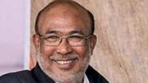 Manipur chief minister N Biren Singh said he is fine after he tested positive for Covid-19.(PTI Photo) Manipur chief minister N Biren Singh said he is fine after he tested positive for Covid-19.(PTI Photo)