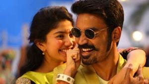 Dhanush and Sai Pallavi in a still from the Rowdy Baby video. Dhanush and Sai Pallavi in a still from the Rowdy Baby video.