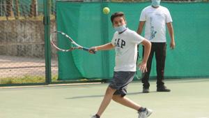 Player Evaar Kumar gets a session undergoing after Chandigarh Lawn Tennis Association (CLTA), sector 10, opened for training after nearly two months during nationwide locked down due to Coronavirus in Chandigarh. Player Evaar Kumar gets a session undergoing after Chandigarh Lawn Tennis Association (CLTA), sector 10, opened for training after nearly two months during nationwide locked down due to Coronavirus in Chandigarh.