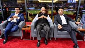 BCCI President Saurav Ganguly, BCCI Secretary Jay Shah and IPL Chairman Brijesh Patel during the final cricket match of the Indian Premier League (IPL) T20 between Delhi Capitals and Mumbai Indians.(PTI) BCCI President Saurav Ganguly, BCCI Secretary Jay Shah and IPL Chairman Brijesh Patel during the final cricket match of the Indian Premier League (IPL) T20 between Delhi Capitals and Mumbai Indians.(PTI)