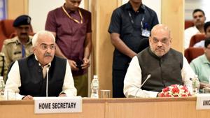 Home secretary Ajay Kumar Bhalla and union home minister Amit Shah.(HT Archive) Home secretary Ajay Kumar Bhalla and union home minister Amit Shah.(HT Archive)