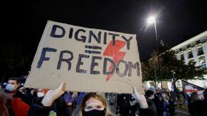 People are protesting in Poland against a court ruling last month that could amount to a near-total ban on abortion in the staunchly Roman Catholic country(REUTERS) People are protesting in Poland against a court ruling last month that could amount to a near-total ban on abortion in the staunchly Roman Catholic country(REUTERS)