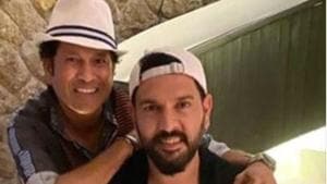 Former Indian cricketers Sachin Tendulkar and Yuvraj Singh(Twitter) Former Indian cricketers Sachin Tendulkar and Yuvraj Singh(Twitter)