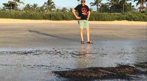 Black powder and chunks suspected to be coal particles that washed up on a beach in Goa.(HT PHOTO) Black powder and chunks suspected to be coal particles that washed up on a beach in Goa.(HT PHOTO)