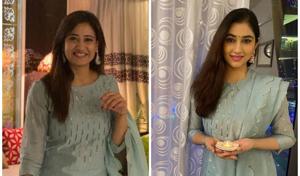 Shweta Tiwari and Disha Parmar chose the same outfit for Diwali. Shweta Tiwari and Disha Parmar chose the same outfit for Diwali.