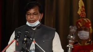 Mewalal Choudhary at Monday’s swearing-in ceremony at the Raj Bhawan in Patna.(HT PHOTO) Mewalal Choudhary at Monday’s swearing-in ceremony at the Raj Bhawan in Patna.(HT PHOTO)