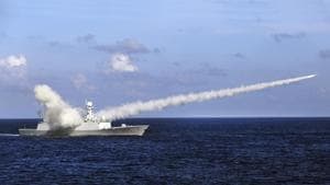 In this photo released by Xinhua News Agency, Chinese missile frigate Yuncheng launches an anti-ship missile during a military exercise in the waters near south China's Hainan Island and Paracel Islands.(AP) In this photo released by Xinhua News Agency, Chinese missile frigate Yuncheng launches an anti-ship missile during a military exercise in the waters near south China's Hainan Island and Paracel Islands.(AP)