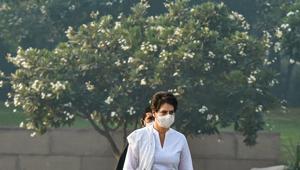 Congress leader Priyanka Gandhi Vadra arrives to pay tribute to her grandmother and former Prime Minister Indira Gandhi on her 36th death anniversary, at Shakti Sthal in New Delhi, Saturday, Oct. 31, 2020. (PTI Photo/ Manvender Vashist) Congress leader Priyanka Gandhi Vadra arrives to pay tribute to her grandmother and former Prime Minister Indira Gandhi on her 36th death anniversary, at Shakti Sthal in New Delhi, Saturday, Oct. 31, 2020. (PTI Photo/ Manvender Vashist)