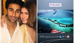 Tara Sutaria and Aadar Jain are in the Maldives. Tara Sutaria and Aadar Jain are in the Maldives.