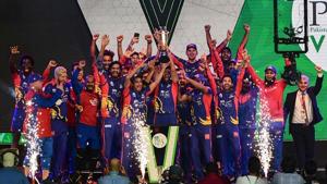 Players of Karachi Kings celebrate after winning the Pakistan Super League title.(Getty Images) Players of Karachi Kings celebrate after winning the Pakistan Super League title.(Getty Images)