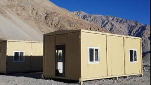 Porta cabins for troops deployed in Ladakh.(Photo: Sourced by HT)