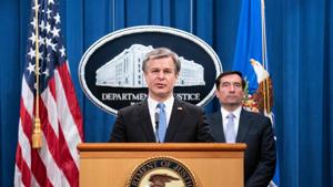FBI Director Christopher Wray had confirmed that Russia was using a range of measures to “denigrate” Joe Biden.(AFP) FBI Director Christopher Wray had confirmed that Russia was using a range of measures to “denigrate” Joe Biden.(AFP)