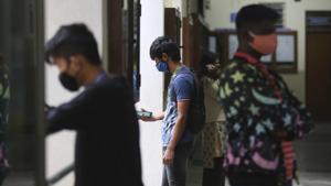 Between early August and mid-October, India’s daily case numbers (on the boil in that period) were higher than those in the US too. And in absolute terms, India’s numbers are where they were in July.(AP Photo) Between early August and mid-October, India’s daily case numbers (on the boil in that period) were higher than those in the US too. And in absolute terms, India’s numbers are where they were in July.(AP Photo)
