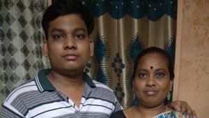 V Narasimman with his mother Nagalakshmi. V Narasimman with his mother Nagalakshmi.