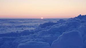 Sun can be seen setting at the frozen Emaiksoun Lake at Utqiagvik, Alaska.(Vicki Brown/Google Maps) Sun can be seen setting at the frozen Emaiksoun Lake at Utqiagvik, Alaska.(Vicki Brown/Google Maps)