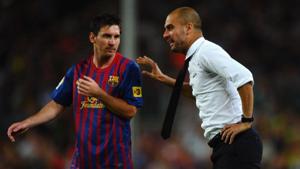 File photo of Guardiola and Messi.(Getty Images) File photo of Guardiola and Messi.(Getty Images)