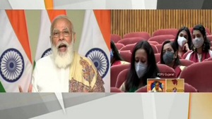 PM Modi addressing the students of Pandit Deendayal Petroleum University (PDPU) on Saturday(ANI Twitter) PM Modi addressing the students of Pandit Deendayal Petroleum University (PDPU) on Saturday(ANI Twitter)