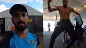 KL Rahul (L) and Hardik Pandya (R) at India’s training session in Australia(Twitter) KL Rahul (L) and Hardik Pandya (R) at India’s training session in Australia(Twitter)