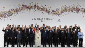 FILE - In this June 28, 2019, file photo, U.S. President Donald Trump talks with Saudi Arabia's Crown Prince Mohammed bin Salman during a group photo at the G-20 summit in Osaka, Japan.(AP) FILE - In this June 28, 2019, file photo, U.S. President Donald Trump talks with Saudi Arabia's Crown Prince Mohammed bin Salman during a group photo at the G-20 summit in Osaka, Japan.(AP)