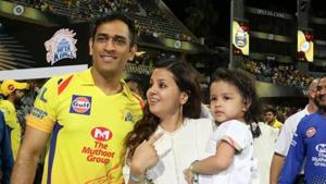 MS Dhoni with his wife Sakshi and daughter Ziva.(Vipin Pawar /SPORTZPICS for BCCI) MS Dhoni with his wife Sakshi and daughter Ziva.(Vipin Pawar /SPORTZPICS for BCCI)