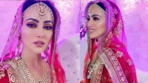 Sana Khan as a bride. Sana Khan as a bride.
