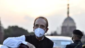 Leader of Opposition Ghulam Nabi Azad after a meeting with President Ram Nath Kovind at South Block, in New Delhi, India on Wednesday, September 23, 2020. (Photo by Sanjeev Verma/Hindustan Times) Leader of Opposition Ghulam Nabi Azad after a meeting with President Ram Nath Kovind at South Block, in New Delhi, India on Wednesday, September 23, 2020. (Photo by Sanjeev Verma/Hindustan Times)