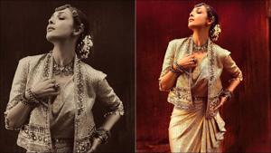 Malaika gives a smoking hot twist to Egyptian fashion in pre-draped saree(Instagram/malaikaaroraofficial) Malaika gives a smoking hot twist to Egyptian fashion in pre-draped saree(Instagram/malaikaaroraofficial)