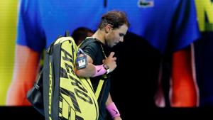 Tennis - ATP Finals - The O2, London, Britain - November 21, 2020 Spain's Rafael Nadal walks off after losing his semi-final match against Russia's Daniil Medvedev Action Images via Reuters/Paul Childs(Action Images via Reuters) Tennis - ATP Finals - The O2, London, Britain - November 21, 2020 Spain's Rafael Nadal walks off after losing his semi-final match against Russia's Daniil Medvedev Action Images via Reuters/Paul Childs(Action Images via Reuters)