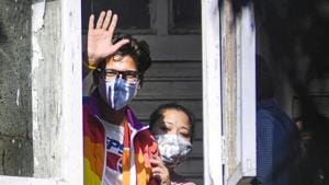 Comedian Bharti Singh and her husband Harsh Limbachiya being produced at Killa Court by Narcotics Control Bureau officers.(PTI) Comedian Bharti Singh and her husband Harsh Limbachiya being produced at Killa Court by Narcotics Control Bureau officers.(PTI)
