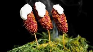 Beetroot and cream cheese tikki, fennel chutney Beetroot and cream cheese tikki, fennel chutney