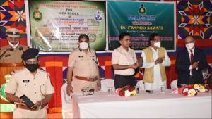 Goa CM launches helpline for women in distress(Twitter/anilmishjourno) Goa CM launches helpline for women in distress(Twitter/anilmishjourno)