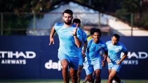 Mumbai City FC players training(Twitter/Mumbai City) Mumbai City FC players training(Twitter/Mumbai City)