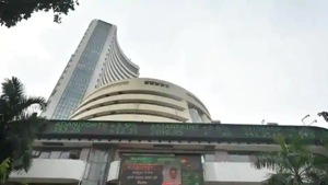 A screen on the facade of BSE building displays stock prices.(PTI) A screen on the facade of BSE building displays stock prices.(PTI)
