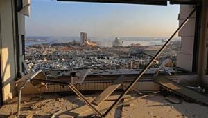 The massive blast killed nearly 200 people and injured more than 6,000 when 3,000 tons of ammonium nitrate detonated at Beirut’s port.(AFP file photo) The massive blast killed nearly 200 people and injured more than 6,000 when 3,000 tons of ammonium nitrate detonated at Beirut’s port.(AFP file photo)