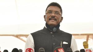 Pratap Sarnaik at the Vidhan Bhavan, for the Monsoon Session of the Maharashtra State Legislature in Mumbai.(HT Photo) Pratap Sarnaik at the Vidhan Bhavan, for the Monsoon Session of the Maharashtra State Legislature in Mumbai.(HT Photo)
