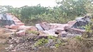 The boundary wall of the hospital in Odisha’s Khurda district that was demolished by a herd of elephants.(HT PHOTO) The boundary wall of the hospital in Odisha’s Khurda district that was demolished by a herd of elephants.(HT PHOTO)