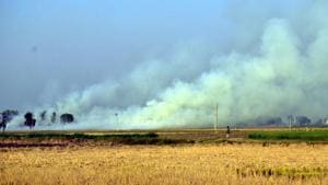 Straw and stubble burning by farmers are a major cause of air pollution in north India.(HT FILE PHOTO) Straw and stubble burning by farmers are a major cause of air pollution in north India.(HT FILE PHOTO)