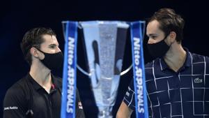 Tennis - ATP Finals - The O2, London, Britain - November 22, 2020 Russia's Daniil Medvedev with the trophy after winning the final match against Austria's Dominic Thiem(REUTERS) Tennis - ATP Finals - The O2, London, Britain - November 22, 2020 Russia's Daniil Medvedev with the trophy after winning the final match against Austria's Dominic Thiem(REUTERS)